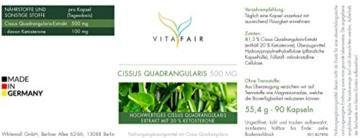 Cissus Quadrangularis Extrakt | 500mg pro Tagesdosis | 90 Kapseln | 20% Ketosterone = 100mg | Hochdosiert | Vegan | Ohne Magnesiumstearat | Made in Germany - 3