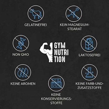 GYM-NUTRITION® — Cissus Plus – Cissus Quadrangularis – Cissus-Extrakt mit Vitamin K2 – beliebt bei Verletzungen an Gelenk Muskel, Sehne, Bänder — vegan hochdosiert Made in Germany — 120 Kapseln - 5