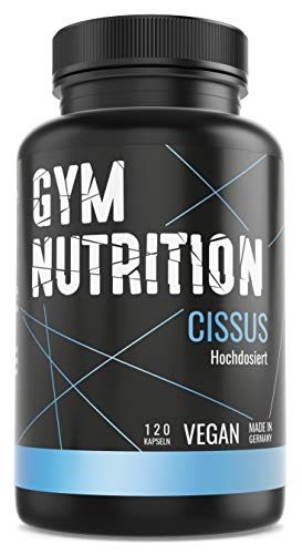 GYM-NUTRITION® — Cissus Plus – Cissus Quadrangularis – Cissus-Extrakt mit Vitamin K2 – beliebt bei Verletzungen an Gelenk Muskel, Sehne, Bänder — vegan hochdosiert Made in Germany — 120 Kapseln - 1